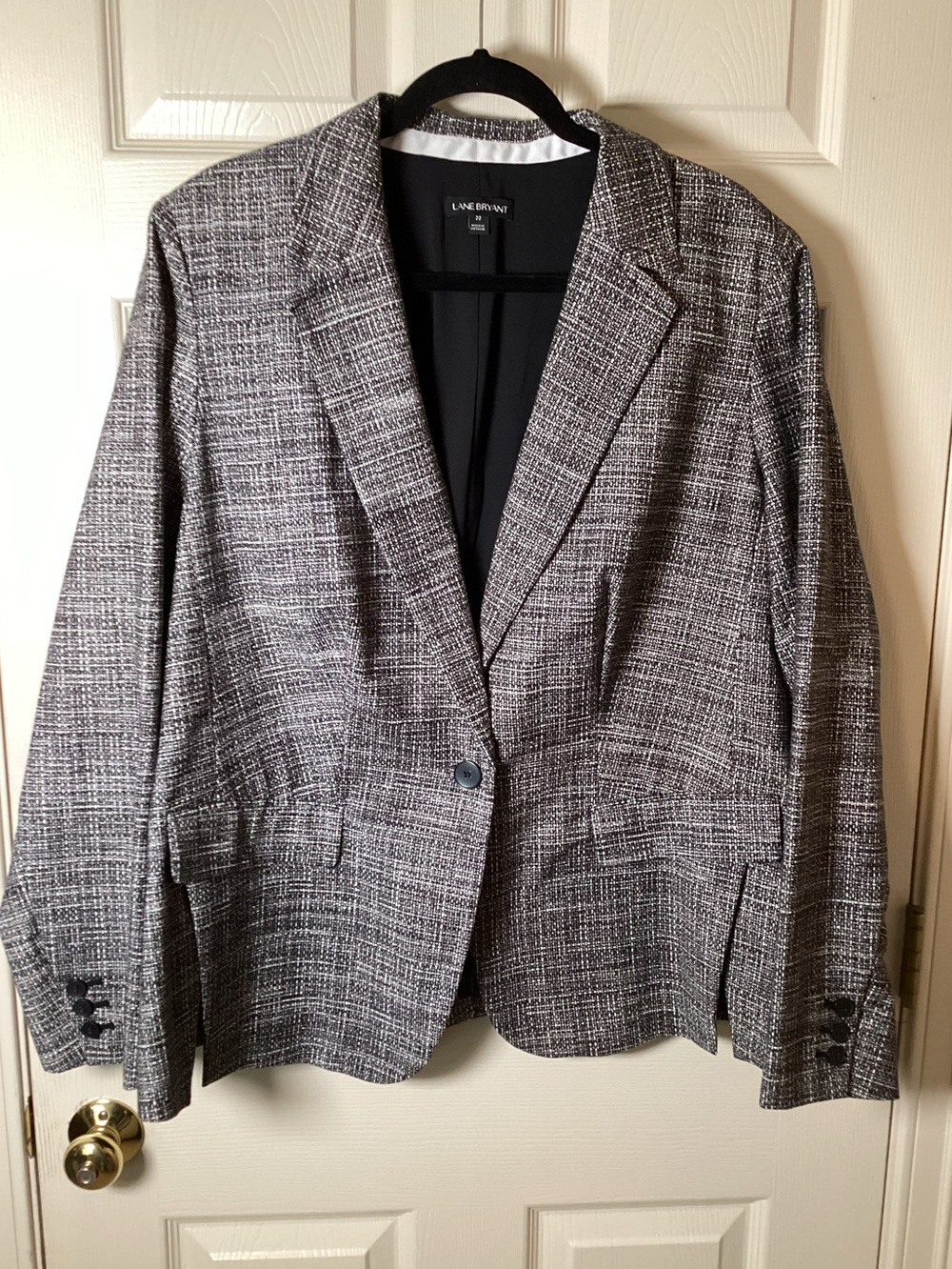 Lane Bryant Black & White Tweed Blazer - Size 22